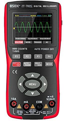 BSIDE Oscilloscope portable - Multimètre numérique rechargeable - 9999 points - Avec écran couleur pour mesure automatique