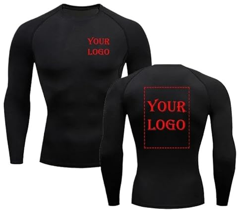 Personalizza Il Tuo Design Logo/Immagine Camicia Compressa Corsa Fitness Tuta Sportiva Aderente Stampa Fitness Sport T-Shirt A Maniche Lunghe color1,M