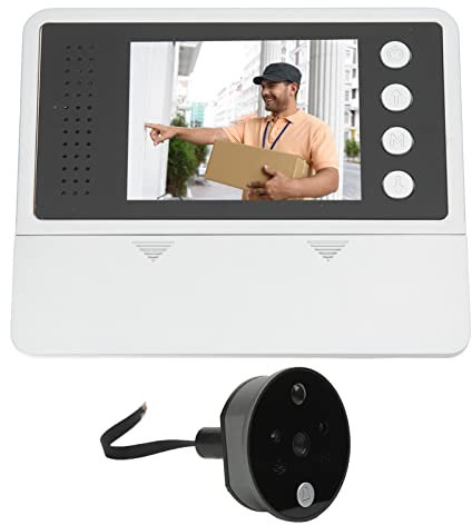 Sonnette De Sécurité Extérieure Avec Caméra Vidéo HD, Visionneuse De Judas De Porte Numérique Avec Vue Grand Angle, 4 Sonneries, Interphone Bidirectionnel Pour Maison, Appartement, Hôtels