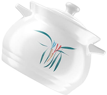 OQHAIR 1pc Ceramic Casserole Nonstick Cookware Braising Pan with Lid Round Chafing Dish Cooking Stock Pot Ceramic Soup Pot Ceramic Earthenware Pot High-temperature Soup Pot Earthen Pot