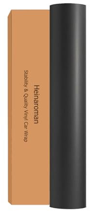 Heinaroman Film Vinyle de Covering Voiture,Technologie de décollement à l'air, Covering Noir Mat, Autocollant Adhésif Film de Protection 30.5 x 152cm pour Voiture Extérieure, Moto, Vélo