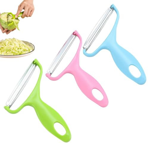 Utapossin 3 Pièces Éplucheurs De Pommes De Terre, Éplucheurs De Cuisine, Éplucheur Julienne, Découpe-Coeur, Éplucheurs De Légumes En Fines Lanières Pour Tomates, Carottes, Fruits (Vert+Rose+Bleu)