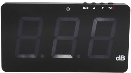Fafeicy ABS Dezibelmessgerät mit Alarm, 9,6-Zoll-LCD-Display-Geräuschtester für Home-Office-Fabrik, an der Wand Montierter Schallpegelmesser mit Hintergrundbeleuchtung, 3600-mAh-Akku