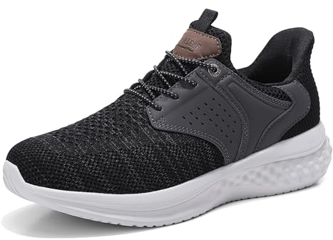 ANALEAF Men's Slip-On Trainers Hands-Free Lightweight Casual Walking Shoes | Stretch Collar, Abrasion-Resistant Knit, Stable Traction Outsole