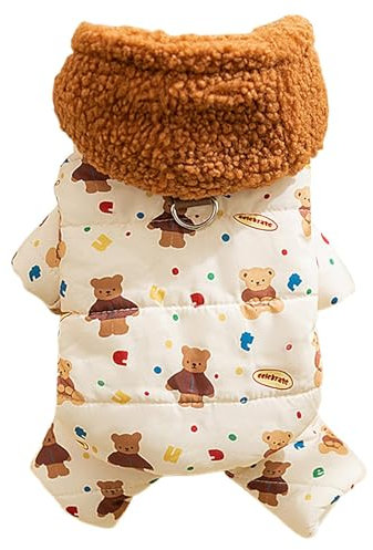 Hunde-Wintermantel, warme, weiche Hundejacke mit Kapuzen-Design, niedlicher Welpenpullover mit Traktionsschnalle, gemütliche kleine Hundekleidung für Familie und Zuhause, 30 x 20 cm