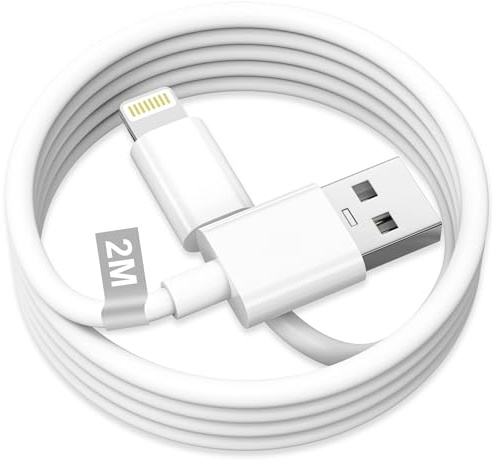 Original Apple MFi-certifierad iPhone-laddningskabel, 2M lång USB Lightning-kabel, USB-laddningskabel, snabbladdningskabel, Lightning-kabel för Apple iPhone 14 13 12 11 Pro Max/XS/XR/8/7/6/5/SE