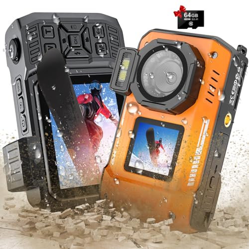 YISENCE Digitalkamera, 8K Unterwasserkamera, 70MP Autofokus 33FT WiFi Digitalkamera wasserdichte mit 64GB Karte, Dual-Screen Selfie 2500mAh Batterie, 16X schwimmfähig Digital für Schnorcheln