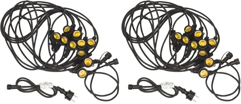 Maclean MCE410 Garten Lichterkette Lichtdeko 10m Girlande Gartendeko für 10x Lichtquellen mit E27-Sockel Innen/Außenbereich (Ohne Leuchtmittel) (Packung mit 2)