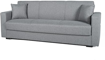 Arredo Stock Divano letto moderno Afrodite (Grigio, 3 posti) 212x80x87 cm