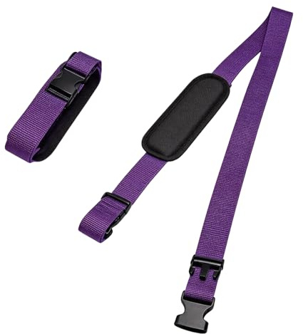 HASLED 2 correas para silla de playa moradas y correa de hombro multiusos – Correa ajustable de polipropileno de 3,8 cm de ancho, 200 g, reduce el peso para diferentes escenarios