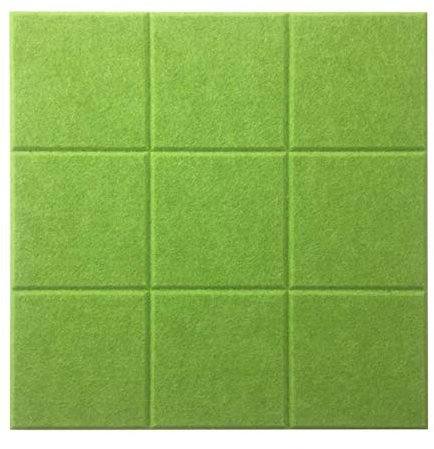 Ommda Pinnwände Quadratisch Memoboards Pinnwand Wand Filz DIY mit Klettverschluss für Büro 2 Stück,Gras-Grün,30x30cm