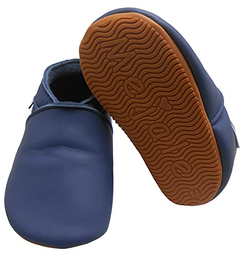 Mejale bébé garçon Fille Chaussures Caoutchouc et Semelle Souple Infantile Enfant en Bas âge Rampant Mocassins en Cuir Marche Anti-dérapant Nouveau-né Mini Enfants