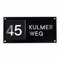 Sosenco Personalisiert Hausnummer aus Plexiglasscheibe und Laminat – 19x39 cm Hausnummerschild Plexiglas – Hausnummern Wetterfest Schilder - Acryl Schwarz (Silber)