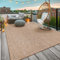 TT Home In-& Outdoorteppich Wetterfest Terrasse Uni Moderner Boho Abstrakt, Farbe:Hellbraun Beige, Größe:120x160 cm