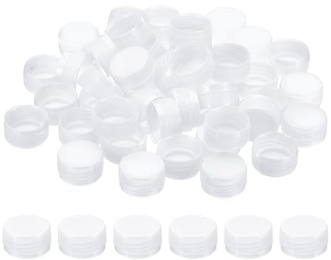 PATIKIL Tappi di Bottiglia Plastica da 1.2 Pollici per Artigianato, 100Pz Tappi a Vite Riutilizzabili per Bottiglie Vuote per Decorazioni Fai da Te, Bianco