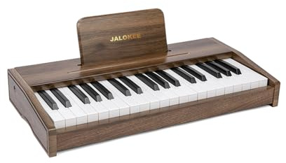 JALOKEE Tastiera per pianoforte per bambini, pianoforte digitale per bambini, strumento musicale educativo giocattolo, pianoforte in legno per ragazze e ragazzi (Noce, 37 Tasti)