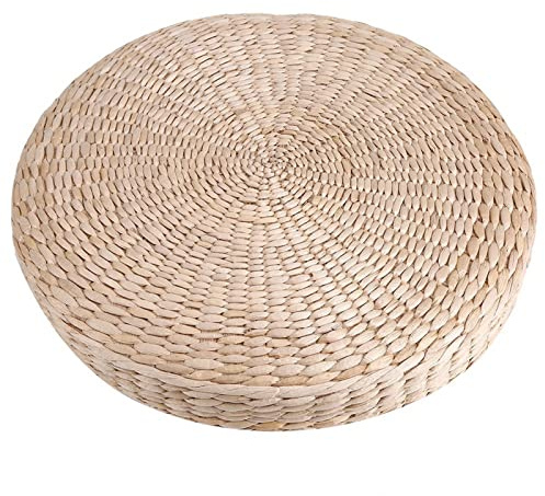 Tatami Bodenkissen, 40cm Runder Pouf Tatami-Kissen Sitzkissen Outdoor Bodensitzkissen Meditationskissen Stroh Meditation Weiche Yogamatte
