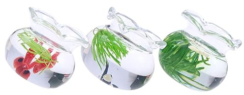 Vaguelly 3 Stück Hausspielzeugmodelle Aquarium Fischglas Winzige Dinge Miniaturszenenzubehör Miniaquarium Miniaturhandwerk Küchentischdekoration Miniaturszenendekor Glas