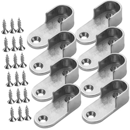 NUOBESTY Supporto Asta Armadio Rinforzato in Nickelato Antiruggine Staffe per Bastone Appendiabiti Spesse Kit Montaggio Facile per Bastoni Armadio Resistenti e Moderni