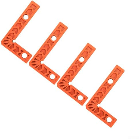Yuanpgky 4 abrazaderas cuadradas de posicionamiento de 90 grados en ángulo recto para carpintería, herramienta de carpintero de aleación de aluminio para proyectos de bricolaje, armarios y montaje de