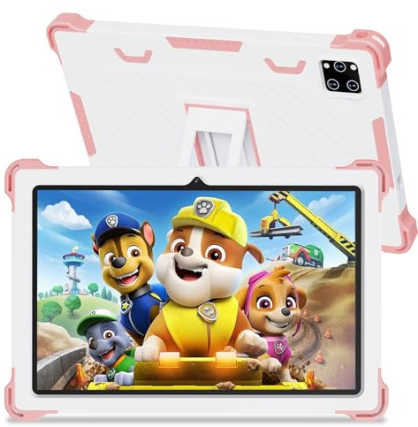 Semeakoko 10 Inch Android 15 Kids Tablet, 10GB RAM 64GB ROM, 6000mAh Battery, Parental Control, Iwawa Educational Learning Apps, Tablet for Kids 3-7（Pink）