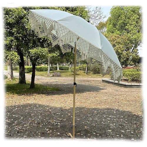 Adjustable 200cm Patio Umbrella, 8 Ribs Market Umbrella, Portable Beach Parasol for Garden & Terrace, Sunshade for Outdoor Relaxation, Lightweight &