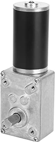 AUNMAS Växelmotor 12V Elektrisk Växellåda Motor med Kugghjul i Legering, Vändbar 8 Mm Axel, Högt Vridmoment Lågt Varvtal Högervinkelutgång för Gardinmaskin Fönsteröppnare Controller Drive (12V, 12rpm)