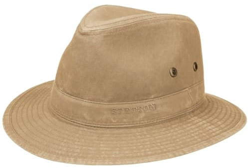Stetson Organic Cotton Traveller Hut Stoffhut UV-Schutz 40 Herren Frühling Sommer beige S (54-55 cm)