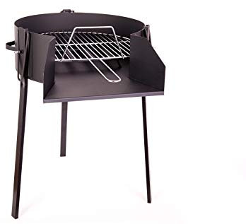 BRICOMIRAS Barbacoa Redonda LEÑA Y CARBÓN 50 CENTÍMETROS con Soporte para PAELLERA Ideal Camping Y Playa