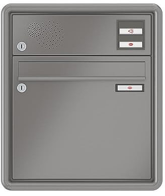 RENZ / RS3000 / Unterputz-Briefkastenanlage Einbau-Briefkasten/RAL-Farbe 9007 Volumen 1/Sprechsieb Oben/Dein-Briefkasten.de