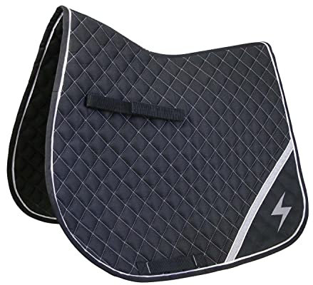 Hy Equestrian Silva Flash Sattelunterlage (schwarz/silberfarben, Cob/Full)