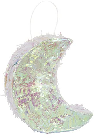 Unique 26363 Mini Iridescent Moon Pinata Favour Decoration-Purple Galaxy Party-1 Count (Pack of 1)