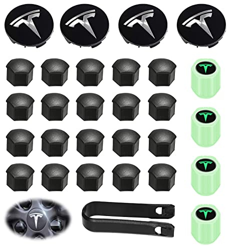 Juego de tapacubos Tesla, kit de tapacubos Tesla Central de tuercas de Rueda con Logo Tesla emblema de Cambio de Tapa de cubo Tapa de cubo para modelo Y modelo 3 modelo X modelo S