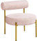 Yaheetech Fauteuil et Chaise de Relaxation de Salon Design Géométrique Élégant Doré Fauteuil d'appoint Bouclé 1/Rose