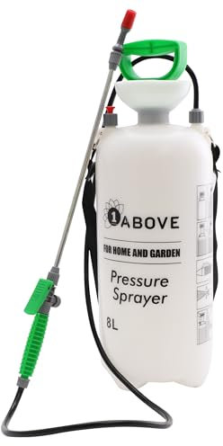 1ABOVE 8 Litre Garden Pressure Sprayer, Weed Killer, Water Pump Sprayer Ideal for Spraying water, Fertiliser, Herbicides, Pesticides, Detergent and Preservatives