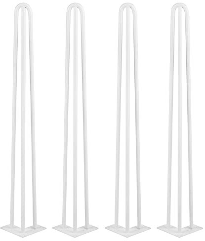 4 Tischbeine aus Haarnadel, 71 cm, Set mit Tischbeinen, Tischbeine aus Metall, DIY, industrielle Couchtischbeine, für Esstisch (weiß, 71 cm x 4)