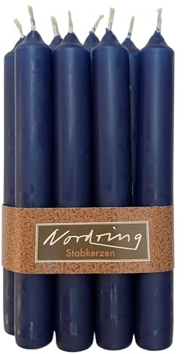 Nordring 8 bougies à tige bleu nuit 2,2 x 18 cm de haut