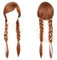 CGVG Blonde Prinzessin Cosplay Perücke für Damen Kinder Mädchen Lange Geflochten Cosplay Perücke Zopf Perücke für Halloween Karneval Kostüm Party (Braun)