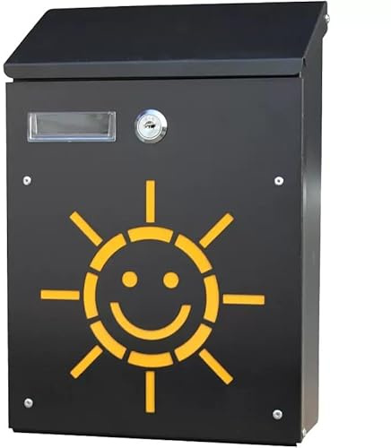 Buzón de Pared Correo con Tapa Antilluvia, Buzón de Exterior de Metálico con Cerradura y Llaves, Buzón Impermeable de Gran Capacidad para Cartas, Fácil de Instalar.