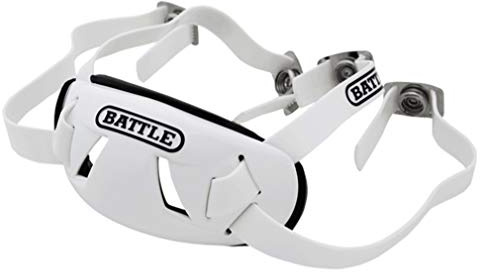 Battle Sports Shell Football Chin Strap - Durable Shell Provides Maximum Protection, Football Helmet Chin Strap with Reinforced Adjustable Strap for Fit - Youth, White