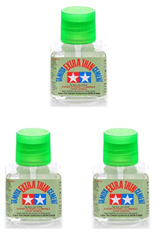 Tamiya 87038 - Colla extra sottile per cemento, punta fine, 40 ml, confezione da 3