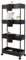 OVAKIA Slim Storage Trolley on Wheels, 4-Tier Space-Saving Shelving Unit 18cm Wide, Narrow Organiser for Kitchen Bathroom Office, Small Rolling Cart (Black)