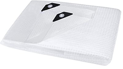 ANSIO Tarpaulin 3m x 5m Water-resistant 90 GSM Tarp - Mesh Clear