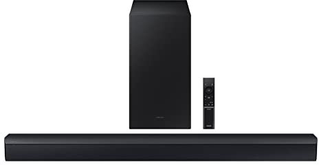 Samsung HW-B450 2.1ch Soundbar w/Dolby Audio, Subwoofer Included, Bass Boosted, Wireless Bluetooth TV Connection, Adaptive Sound Lite, Game Mode, 2022
