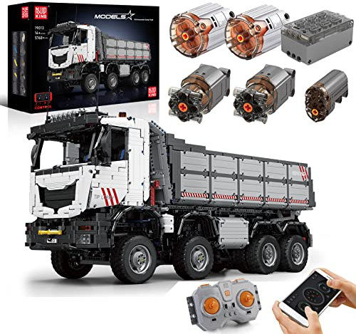 Mould King 19013 Technik Dumper Bausteine, 8x8 Truck Modell APP Ferngesteuert Konstruktionsfahrzeug Klemmbausteine Bausatz (5768 Teile)