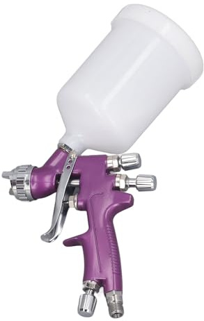 Chrees Pistolet pulvérisateur pour voiture, boîtier en alliage d'aluminium, buse de 1,3 mm, pot de 500 ml, haute pulvérisation, deux boutons de réglage, avec capuchon de buse en acier inoxydable, pour