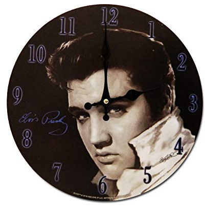 Midsouth Products Elvis Presley Clock - Elvis Black & White Photo 11.75 Diameter