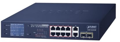 Planet GSD-1222VHP network switch No managed 10G Ethernet (100/1000/10000) Black 1U Power over Ethernet (PoE)