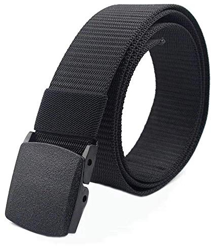 Miobo unisex bälte nylon canvas arbetsbälte för kvinnor och män, steglöst justerbart tygbälte med plastspänne