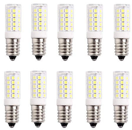 E14 LED Birne Kaltweiß Birne, 5W 6000K LED Lampe 550LM, Glühbirne E14 ersetzt 50W Halogenlampen, Kein Flackern Kühlschranklampe Nicht Dimmbar, Led Mais Birne für Dunstabzugshaube Wandlampen, 10 Stück